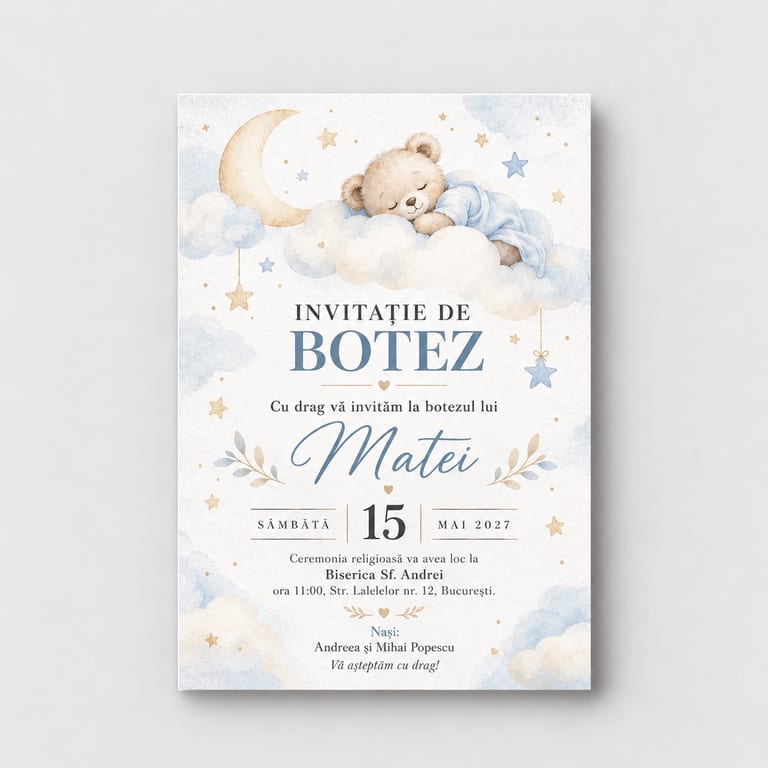 Invitații botez personalizate