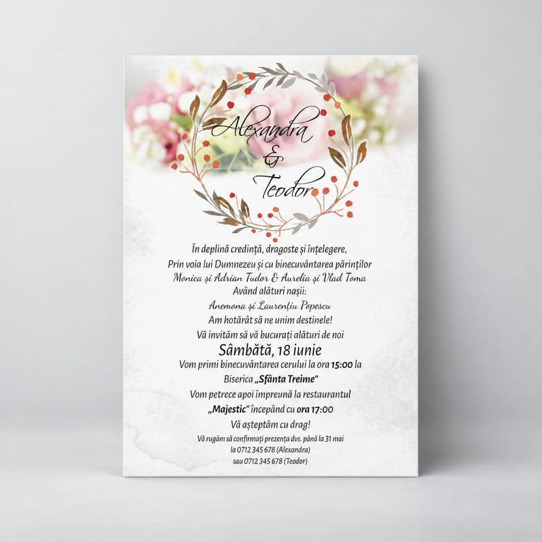Invitații personalizate de nuntă